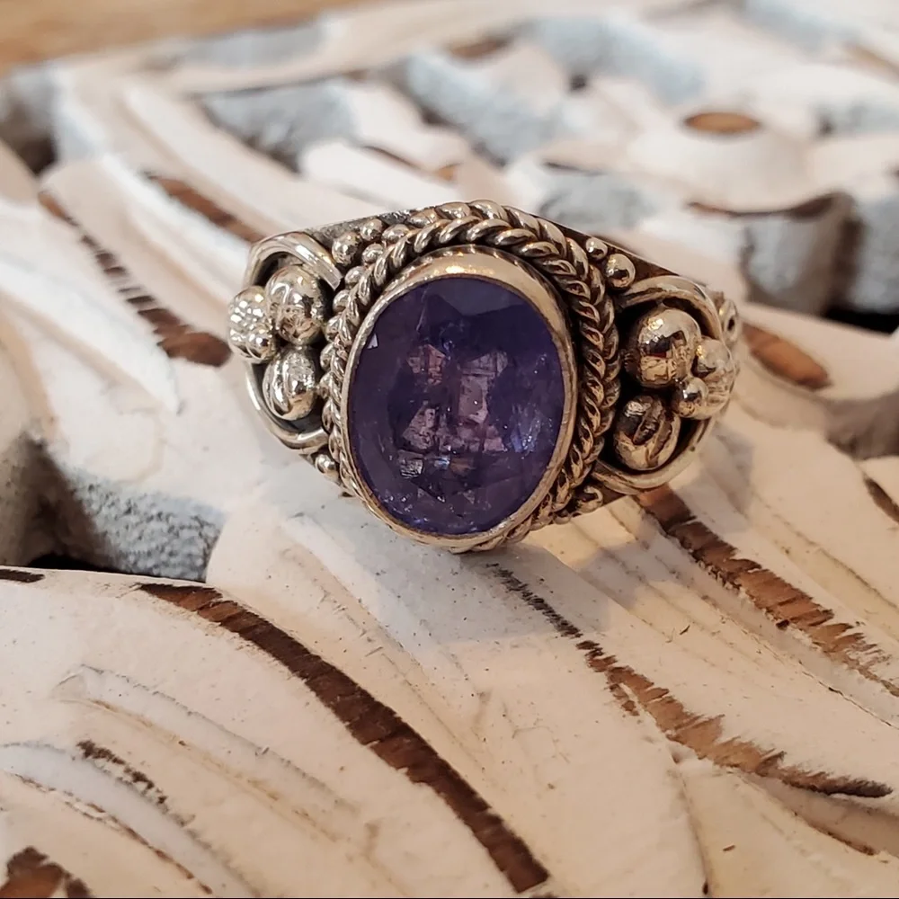 Artisan Rough Cut Tanzanite In SS Ring Sz 8 (NWOT) New Without Tags - Picture 11 of 16